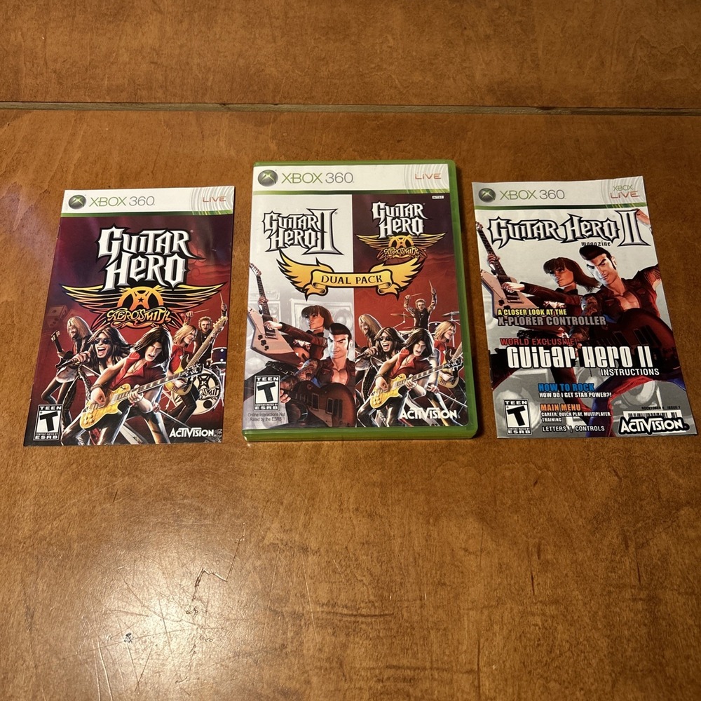 Guitar Hero II/Guitar Hero: Aerosmith Dual Pack (Xbox 360) Complete